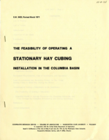The feasibility of operating a stationary hay cubing installation in the Columbia Basin