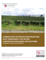 Chemigation or fertigation injection rate worksheet for water concentration-based applications