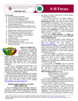 WSU Yakima County Extension 4-H Focus, January 2018