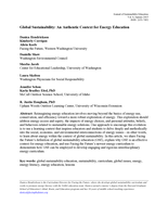 Global Sustainability: An Authentic Context for Energy Education