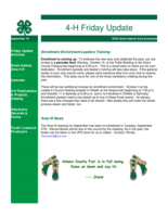 4-H Friday Update, September 16, 2011