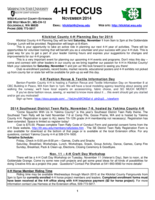 WSU Klickitat County Extension 4-H Focus, November 2014
