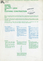 Guides to the quality look in clothing construction