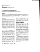 The Value of Bentonite Mine Spoils in Southeastern Montana as Small Mammal Habitat