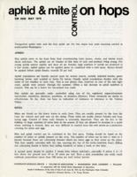 Aphid and mite control on hops