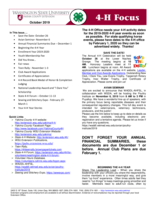 WSU Yakima County Extension 4-H Focus, October 2019