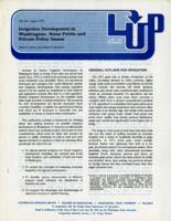 Irrigation development in Washington: some public and private policy issues