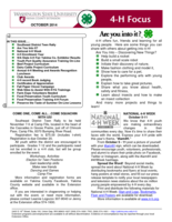 WSU Yakima County Extension 4-H Focus, October 2014