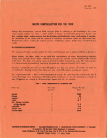 Water pump selection for the farm