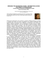 Bridging the Geographic Divide: Information Access for Remote Veterinarians; a Case Study of Outreach and Engagement in Ohio