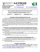 WSU Klickitat County Extension 4-H Focus, February 2015