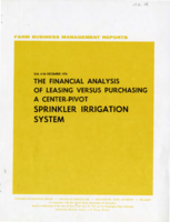 The financial analysis of leasing versus purchasing a center-pivot sprinkler irrigation system