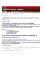 Master Gardener Program Newsletter, December 2013