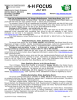 WSU Klickitat County Extension 4-H Focus, July 2015