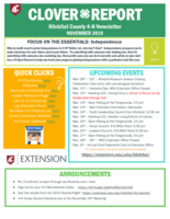 Klickitat Clover Report, November 2019