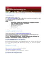 Master Gardener Program Newsletter, November 2013