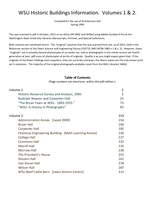 WSU Historic Buildings Information. Volumes 1 & 2.