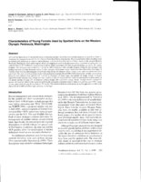 Characteristics of young forests used by spotted owls on the western Olympic Peninsula, Washington