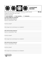 4-H Leadership Record