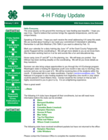 4-H Friday Update, February 7, 2014