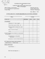 Score card for judging reasons in 4-H judging contests