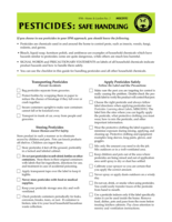 Pesticides: Safe Handling