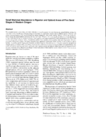 Small mammal abundance in riparian and upland areas of five seral stages in Western Oregon