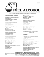 Fuel alcohol: Information sources--general information