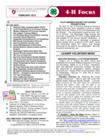 WSU Yakima County Extension 4-H Focus, February 2015