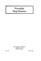 Portable hog houses