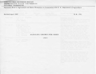 Alfalfa grown for seed