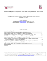 Certified organic acreage and sales in Washington State: 2006-2014