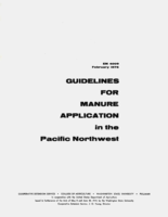 Guidelines for manure application in the Pacific Northwest