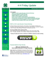 4-H Friday Update, November 13, 2015