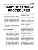 Dairy Goat Show Procedures