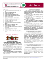 WSU Yakima County Extension 4-H Focus, November/December 2017