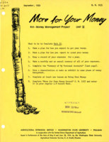 More for your money: 4H money management project, Unit II