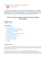 WSU Extension Puget Sound Forest Stewardship E-Newsletter, October 2010