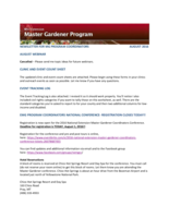 Master Gardener Program Newsletter, August 2016