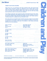 The sitter: Children and play - finger plays for children