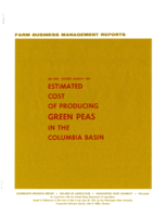 Farm business management reports: Estimated cost of producing green peas in the Columbia Basin