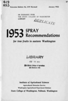 1953 Spray recommendations for tree fruits in eastern Washington