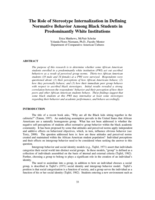 The Role of Stereotype Internalization in Defining Normative Behavior Among Black Students in Predominantly White Institutions