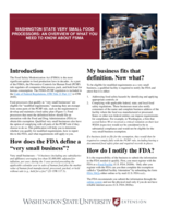 Washington state very small food processors: An overview of what you need to know about FSMA