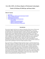 SAA, SHA, SOPA, AIA Discuss Register of Professional Archaeologists