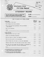 Washington state 4-H club record: Citizenship record