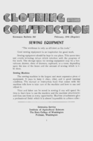 Clothing construction: Sewing equipment