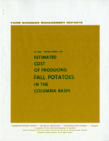 Estimated cost of producing fall potatoes in the Columbia basin