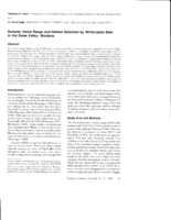 Summer Home Range and Habitat Selection by White-tailed Deer in the Swan Valley, Montana
