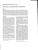 Fertility Control in a Non-Native Population of Mountain Goats